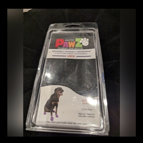 PawZ Rubber Dog Boots, size large 3-4", 28  boots Black & Purple - Picture 14 of 14